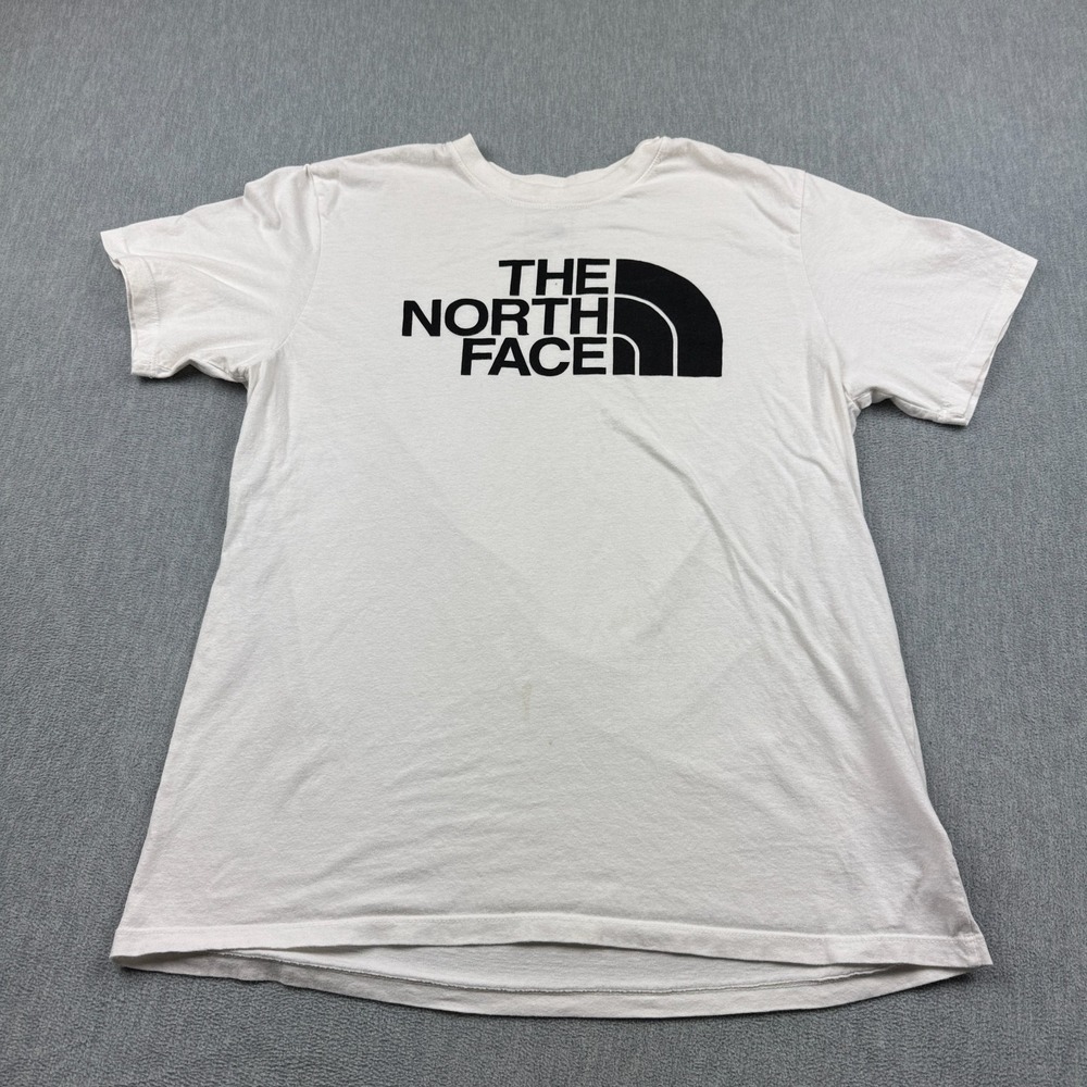 The North Face Easy T Shirt Mens Large White Graphic Logo Half Dome Short Sleeve
